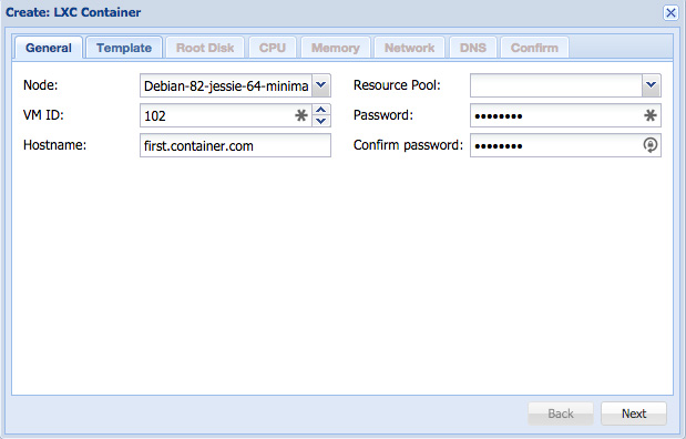 Proxmox 4 Tutorial Container First Step